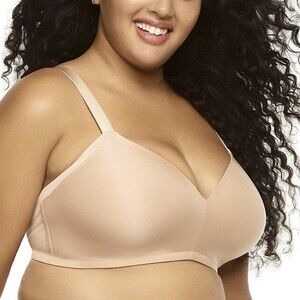PARAMOUR Wireless T-Shirt Bra Size 34C Neutral Beige Tan Side Smoothing Support